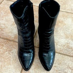 Black Snakeskin Booties